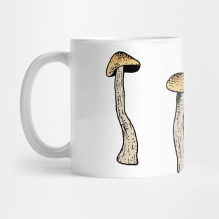 Simple Mushroom Sketch Pen And Ink Artwork Minimal Psychedelic Nature Mug